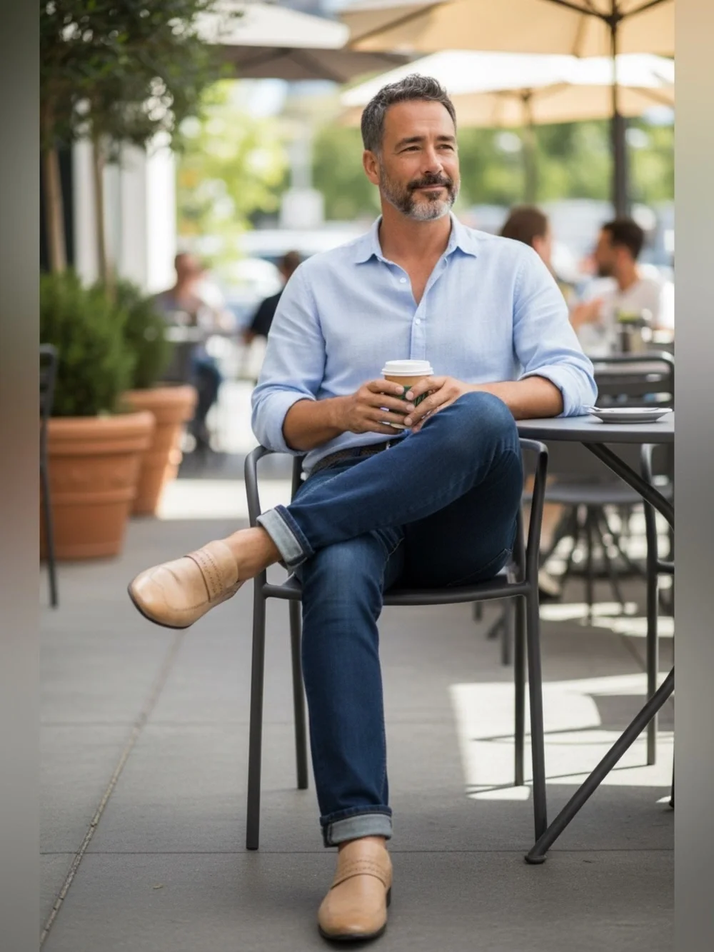 Lusquinos Classic Tan Leather Slip-On Loafers with Brogue Detailing